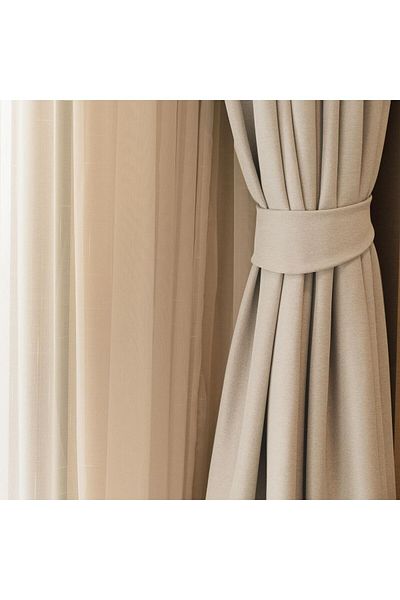 Nuvomon Omega Background Curtain V07 - Beige Color, 140x270 Cm