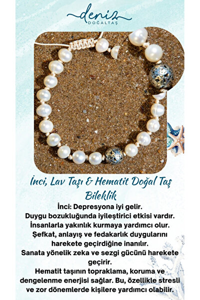 Deniz Doğal Taş سوار تنشيط الطاقة النسائية من الحجر الطبيعي - لؤلؤة حقيقية وح...