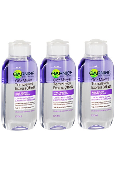 Garnier Göz Makyaj Temizleyici Express Çift Etki 125 ml x 3 Adet
