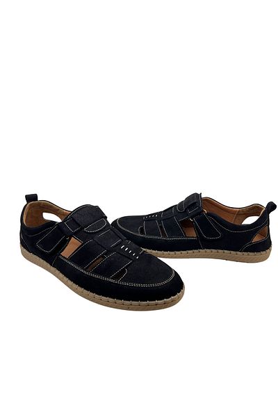 grado Genuine Leather Men's Sandals, Foldable Soft Orthopedic Comfort, Oversize, Black 1253