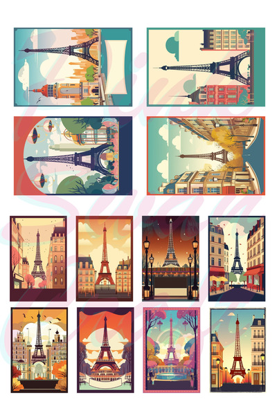 Pink Swan Craft Pariški vintage set za putovanje - etiketa, bullet journal, s...