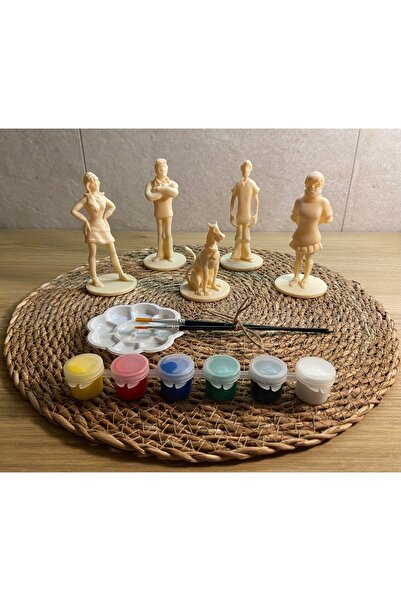 3DBASKILAR Scooby-Doo Karakterleri (Daphne, Fred, Shaggy, Velma ve Scooby Doo) 3D Kendin Yap Boyama Seti