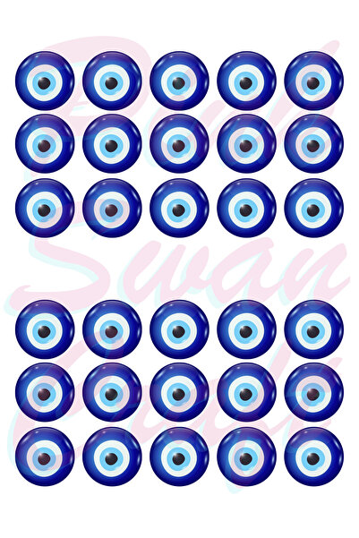 Pink Swan Craft Set de autocolante de 3,5 cm cu margele de ochi rău (35 buc),...