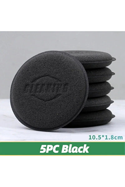 Choice 5 قطع من إسفنجات تلميع الشمع المستديرة السوداء للسيارات، وسادات وضع إس...