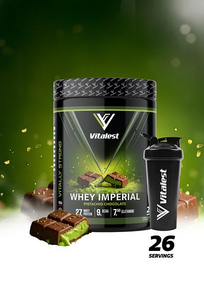 Vitalest Whey Imperial - 988 Gr. Protein Powder - Peanut Chocolate