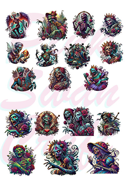 Pink Swan Craft Set nalepnica Vintage Zombie Royal Members, Bullet Journal, S...