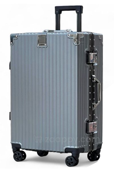 ZAAPPY Aluminum Frame Luggage, silent spinner wheels, zipperless hard shell, 24 inch [20-25KG]