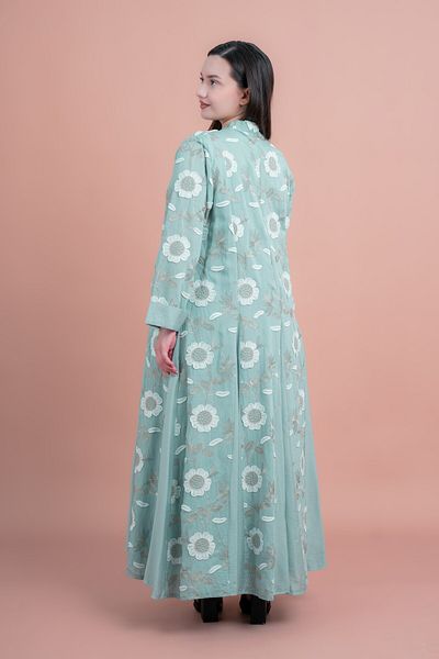 IKKXA Floral Embroidered Modern Jalabiya