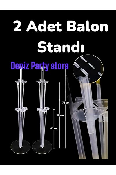 Deniz Party Store 2 Pieces of Standing Balloon Stand with 7 Sticks Set of 2 (Balloon Is Not Included.)