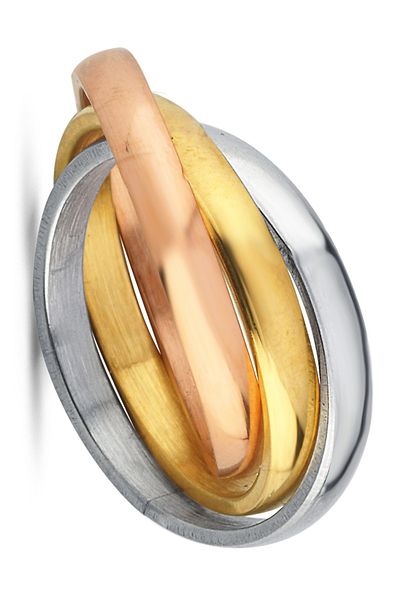 Takı Dükkanı Trinity 3-Piece Interlocking Spiral Steel Stress Ring Cl44