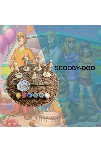 3DBASKILAR Scooby-Doo Karakterleri (Daphne, Fred, Shaggy, Velma ve Scooby Doo) 3D Kendin Yap Boyama Seti