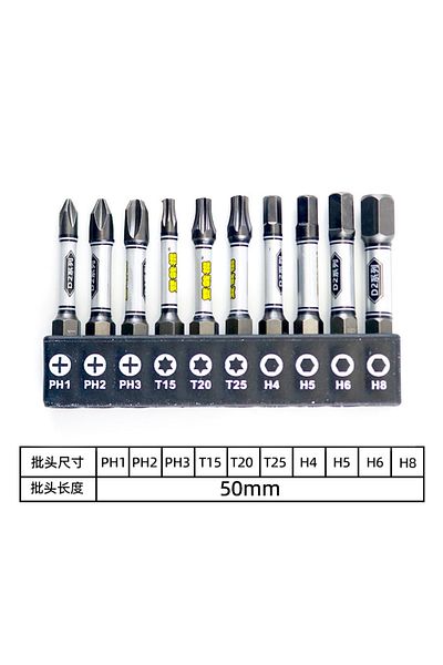 Choice White 2024new Upgrade 1/4 Screwdriver Bit Set Impact Drill Batch Head Torx Hexagonal Cross Head Magn