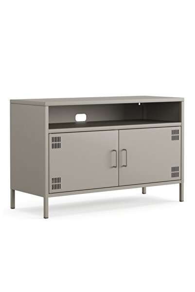 Furni24 Pera Tv Ünitesi, Tv Dolabı,2 Kapaklı, Açık Raflı 100,50 x 40 x 64,50 cm