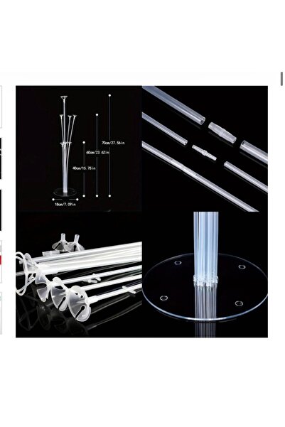 Deniz Party Store 2 Adet Ayaklı Balon Standı 7 Çubuklu 2 Li set ( Balon Hariçtir. )