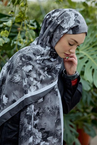 ELZE MODA Rose Patterned Viscose Soft Shal