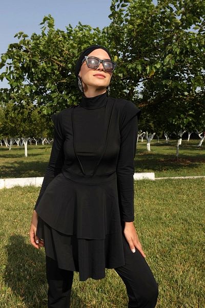 Starinci Mayo Lycra Full Covered Hijab Μαγιό Μαύρο