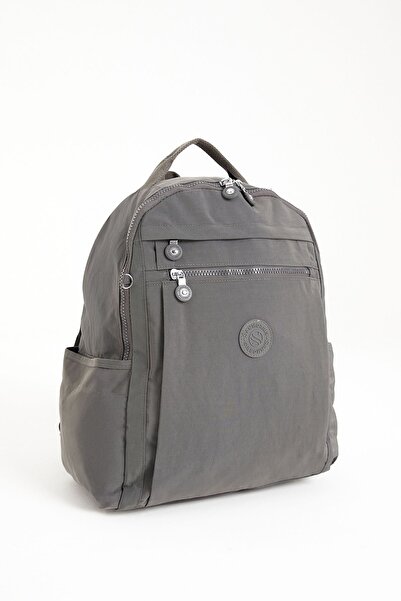 Sanmorris Унісекс Водонепроникна тканина з ефектом крапель, багатокишенькова темно-сіра сумка для ноутбука, шкільна та туристична сумка