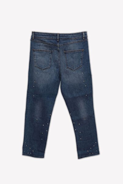 Bluewhite Women's Star Stone Detailed Straight Fit Jean Trousers