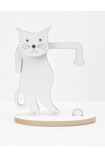Asrimo mobilya Disassembled Wooden Paper Towel and Napkin Holder - Cat Figured
