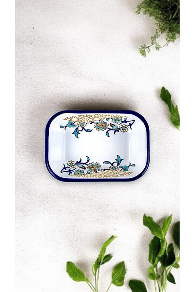 İnci Emaye No. 13 Enameled Square Plate Appetizer Breakfast Camping Picnic
