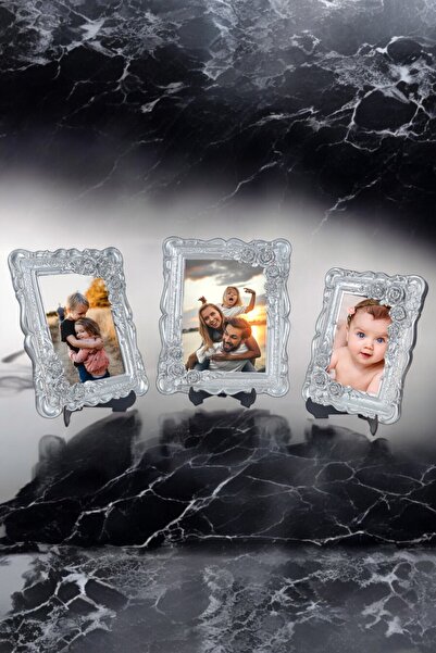 AYDİZAYN Triple Decorative Polyester Photo Frames