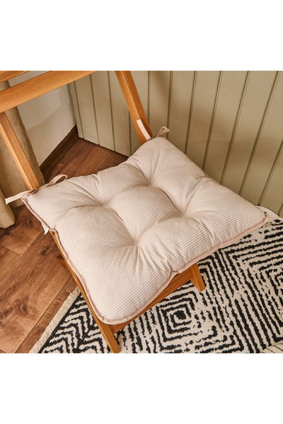 Evidea Pernă pentru scaun Soft Palm Breeze cu dungi subțiri - Ecru / Bej - 43...