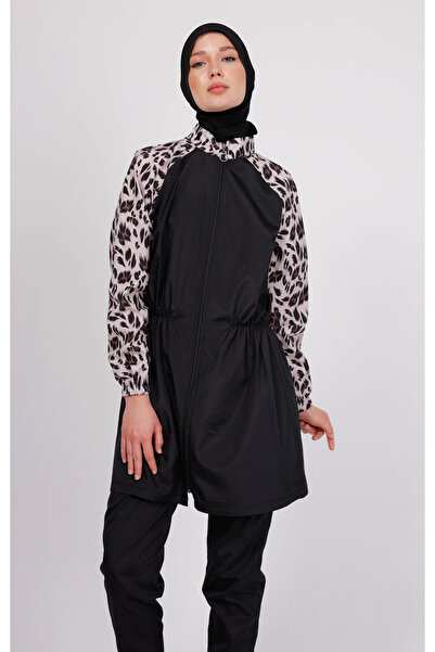 GAVLİA Set de costum de baie Mira imprimeu leopard Tesettür – Set de 4 piese ...