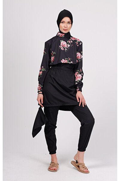 GAVLİA Σετ μαγιό με λουλουδάτο σχέδιο Niva – Σετ 4 τεμαχίων με παντελόνι αλεξίπτωτο (ΜΕ ΜΠΟΝΕΛ)