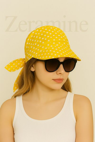 ZERAMİNE Tie-Up Visor Bandana Visor Hat with Uv Protector