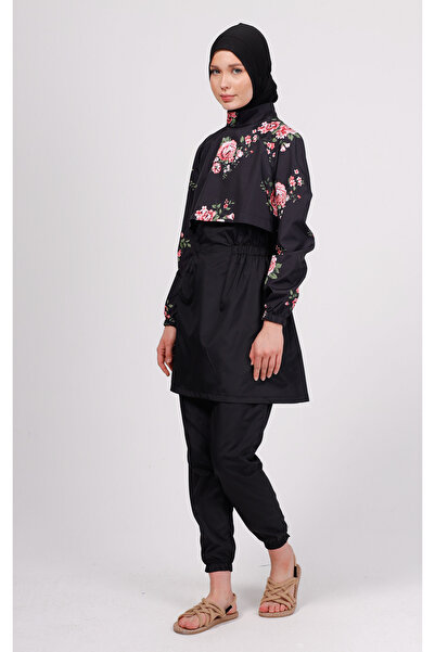 GAVLİA Σετ μαγιό με λουλουδάτο σχέδιο Niva – Σετ 4 τεμαχίων με παντελόνι αλεξίπτωτο (ΜΕ ΜΠΟΝΕΛ)