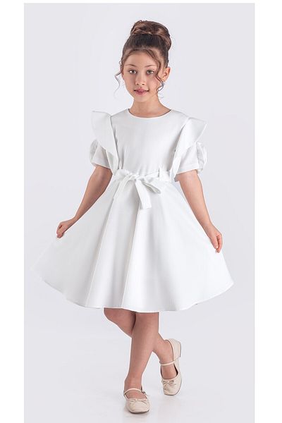 Pina Kids Κοριτσίστικο κοντομάνικο φόρεμα με ροζ λεπτομέρεια - ELB.2717