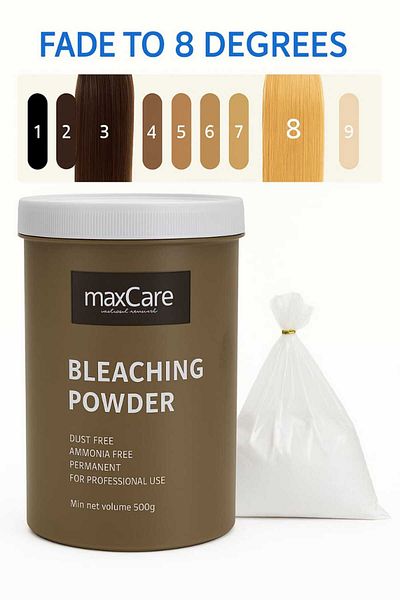Maxcare مسحوق تبييض خالي من الغبار وخالي من الأمونيا أبيض 500 جرام