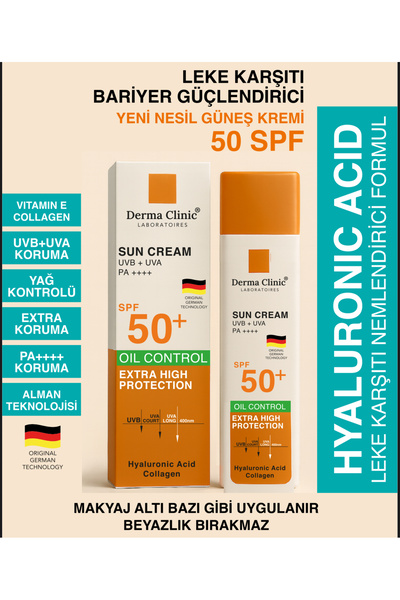 Derma clinic Spf 50+ Yüksek Güneş Koruma Almanya’da geliştirilmiştir.