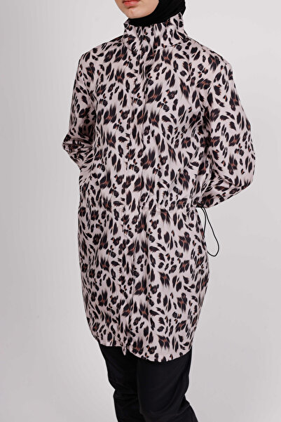GAVLİA Nua Leopard Patterned Hijab Swimsuit Top (Single) - Bag Gift