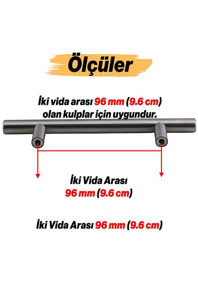 Badem10 Înălțime de trandafir (96 MM - 9,6 CM) Mobilier din metal inox Sertar de bucătărie Dulap dulap Mâner Mâner
