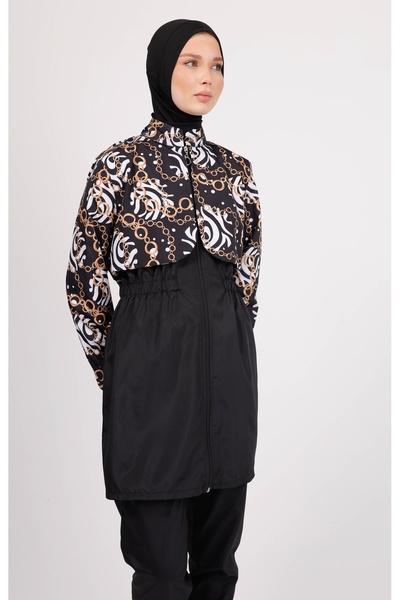 GAVLİA Σετ μαγιό με μοτίβο αλυσίδας Vera – Σετ 4 τεμαχίων με παντελόνι αλεξίπ...