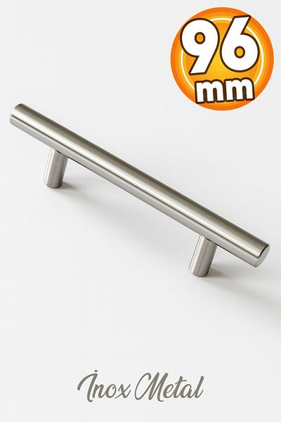 Badem10 Înălțime de trandafir (96 MM - 9,6 CM) Mobilier din metal inox Sertar de bucătărie Dulap dulap Mâner Mâner