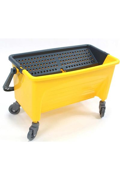AKC GROUP Glass Cleaning Bucket With Wheel Yellow 25 Liters For Commercial And Residential Use