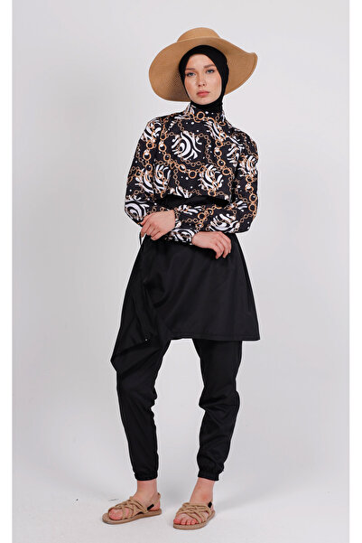 GAVLİA Μπλουζάκι μαγιό με σχέδιο αλυσίδας Niva (μονό) - Δώρο τσάντα