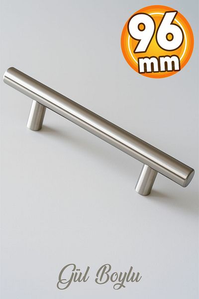 Badem10 Rose Height Metal Inox (96 mm - 9.6 cm) Furniture Kitchen Drawer Cabinet Door Handle Handle Handles