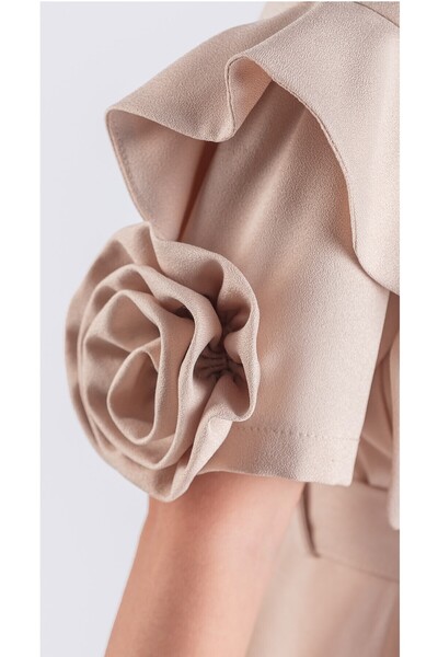 Pina Kids Short Sleeve Girl's Dress with Rose Detail - Elb.2717