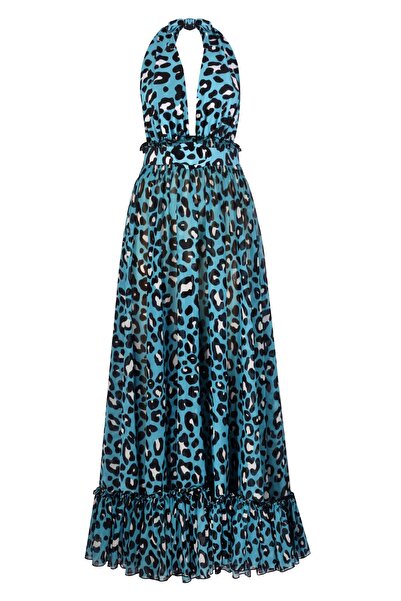 Nur Karaata Saponaria Blue Leo Beach Elbise