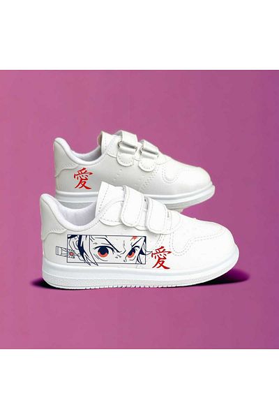bhk desing Anime Printed Children's Sports Shoes Sneaker with Earrings