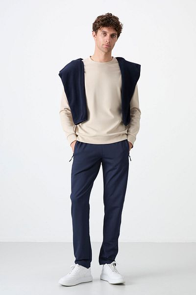 TOMMY LIFE Ανδρική φόρμα αθλητικής φόρμας Indigo με τρεις τσέπες με φερμουάρ - 84671