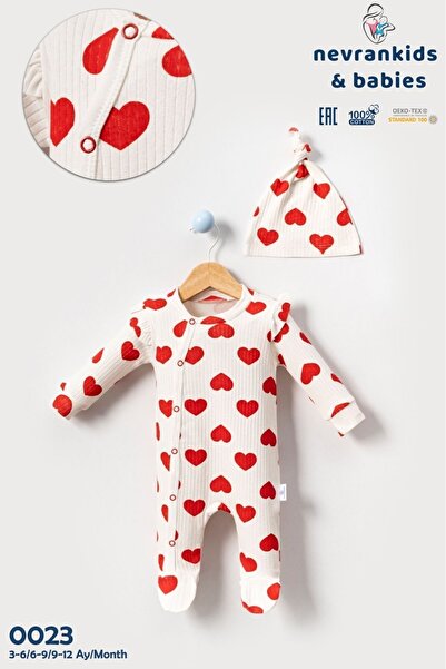 nevrankids Heart Big Pattern Baby Girl 2-Piece Romper Set