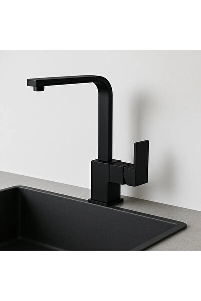 Sardıcı Montana Series Square Black Sink Faucet Full Set with Five-Year Warranty