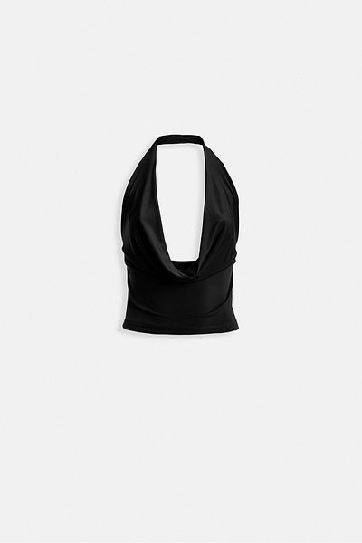 Black Fashion Bluză neagră cu decolteu