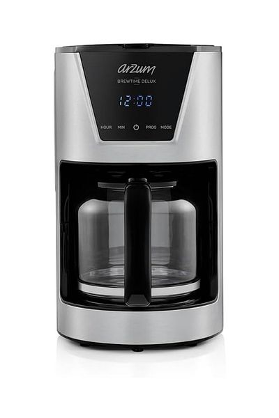 Arzum Deluxe Coffee Maker AR3081 with Filter, Glass Jug 1.5L, 900W, Timer, Digital Display, Stainless Stee