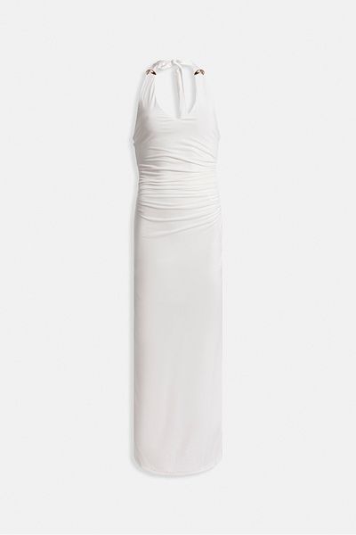 Black Fashion Λεπτομέρεια αξεσουάρ Maxi Λευκό Φόρεμα