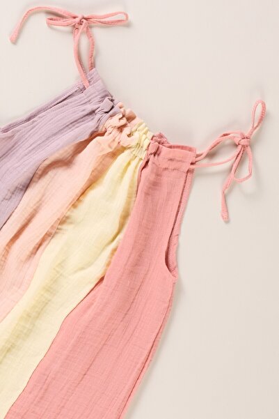 Bondberro Müslin Kız Çocuk Elbisesi %100 Pamuk Organik